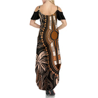 Polynesia Dashiki Summer Maxi Dress Polynesia and Africa Traditional Special Together Gold LT9 - Polynesian Pride