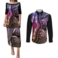 Polynesia Dashiki Couples Matching Puletasi Dress and Long Sleeve Button Shirts Polynesia and Africa Traditional Special Together Pastel LT9 Pastel - Polynesian Pride