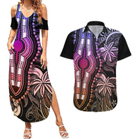 Polynesia Dashiki Couples Matching Summer Maxi Dress and Hawaiian Shirt Polynesia and Africa Traditional Special Together Pastel LT9 Pastel - Polynesian Pride