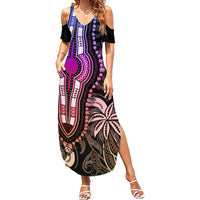 Polynesia Dashiki Summer Maxi Dress Polynesia and Africa Traditional Special Together Pastel LT9 Women Pastel - Polynesian Pride