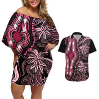polynesia-dashiki-couples-matching-off-shoulder-short-dress-and-hawaiian-shirt-polynesia-and-africa-traditional-special-together-pink