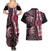Polynesia Dashiki Couples Matching Summer Maxi Dress and Hawaiian Shirt Polynesia and Africa Traditional Special Together Pink LT9 - Polynesian Pride