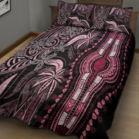Polynesia Dashiki Quilt Bed Set Polynesia and Africa Traditional Special Together Pink LT9 - Polynesian Pride