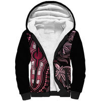 Polynesia Dashiki Sherpa Hoodie Polynesia and Africa Traditional Special Together Pink LT9 Unisex Pink - Polynesian Pride