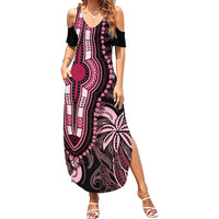 Polynesia Dashiki Summer Maxi Dress Polynesia and Africa Traditional Special Together Pink LT9 Women Pink - Polynesian Pride