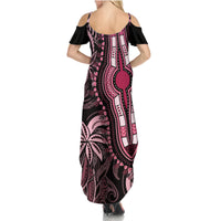 Polynesia Dashiki Summer Maxi Dress Polynesia and Africa Traditional Special Together Pink LT9 - Polynesian Pride