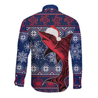 samoa-manuia-le-kirisimasi-long-sleeve-button-shirt-samoan-fishing-tribal-pattern-christmas-vibe