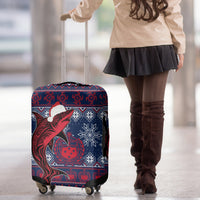 Samoa Manuia Le Kirisimasi Luggage Cover Samoan Fishing Tribal Pattern Christmas Vibe LT9 - Polynesian Pride