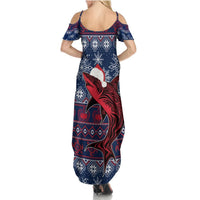 Samoa Manuia Le Kirisimasi Summer Maxi Dress Samoan Fishing Tribal Pattern Christmas Vibe LT9 - Polynesian Pride