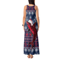 Samoa Manuia Le Kirisimasi Tank Maxi Dress Samoan Fishing Tribal Pattern Christmas Vibe LT9 - Polynesian Pride