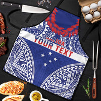 Personalised Toa Samoa Rugby Spirit Apron Blue Samoan Tribal Pattern - Polynesian Pride