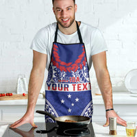 Personalised Toa Samoa Rugby Spirit Apron Blue Samoan Tribal Pattern - Polynesian Pride