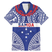 Personalised Toa Samoa Rugby Spirit Family Matching Mermaid Dress and Hawaiian Shirt Blue Samoan Tribal Pattern - Polynesian Pride