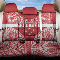 Personalised Toa Samoa Rugby Spirit Back Car Seat Cover Red Samoan Tribal Pattern LT9 One Size Red - Polynesian Pride