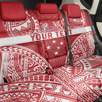 Personalised Toa Samoa Rugby Spirit Back Car Seat Cover Red Samoan Tribal Pattern LT9 - Polynesian Pride