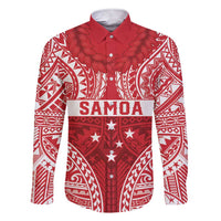 Personalised Toa Samoa Rugby Spirit Family Matching Short Sleeve Bodycon Dress and Hawaiian Shirt Red Samoan Tribal Pattern - Polynesian Pride