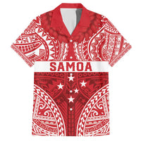 Personalised Toa Samoa Rugby Spirit Family Matching Tank Maxi Dress and Hawaiian Shirt Red Samoan Tribal Pattern - Polynesian Pride