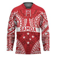 Personalised Toa Samoa Rugby Spirit Hockey Jersey Red Samoan Tribal Pattern LT9 Unisex Red - Polynesian Pride