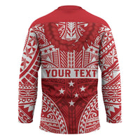 Personalised Toa Samoa Rugby Spirit Hockey Jersey Red Samoan Tribal Pattern LT9 - Polynesian Pride
