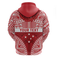 Personalised Toa Samoa Rugby Spirit Hoodie Red Samoan Tribal Pattern - Polynesian Pride