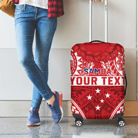 Personalised Toa Samoa Rugby Spirit Luggage Cover Red Samoan Tribal Pattern - Polynesian Pride
