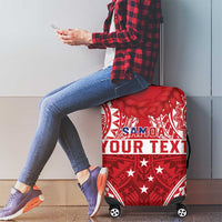 Personalised Toa Samoa Rugby Spirit Luggage Cover Red Samoan Tribal Pattern - Polynesian Pride