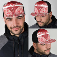 Personalised Toa Samoa Rugby Spirit Mesh Trucker Cap Red Samoan Tribal Pattern - Polynesian Pride