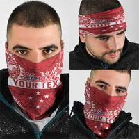 Personalised Toa Samoa Rugby Spirit Neck Gaiter Red Samoan Tribal Pattern - Polynesian Pride
