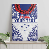 Personalised Toa Samoa Rugby Spirit Canvas Wall Art White Samoan Tribal Pattern - Polynesian Pride