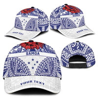Personalised Toa Samoa Rugby Spirit Classic Cap White Samoan Tribal Pattern - Polynesian Pride