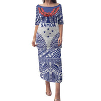 Personalised Toa Samoa Rugby Spirit Family Matching Puletasi and Hawaiian Shirt White Samoan Tribal Pattern - Polynesian Pride