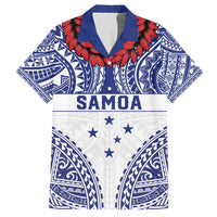 Personalised Toa Samoa Rugby Spirit Family Matching Short Sleeve Bodycon Dress and Hawaiian Shirt White Samoan Tribal Pattern - Polynesian Pride