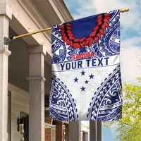 Personalised Toa Samoa Rugby Spirit Garden Flag White Samoan Tribal Pattern - Polynesian Pride