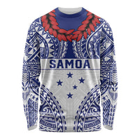 Personalised Toa Samoa Rugby Spirit Long Sleeve Shirt White Samoan Tribal Pattern - Polynesian Pride