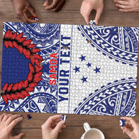 Personalised Toa Samoa Rugby Spirit Puzzle White Samoan Tribal Pattern - Polynesian Pride