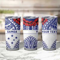 Personalised Toa Samoa Rugby Spirit Tumbler Cup White Samoan Tribal Pattern - Polynesian Pride