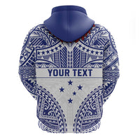 Personalised Toa Samoa Rugby Spirit Zip Hoodie White Samoan Tribal Pattern LT9 - Polynesian Pride