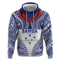 Personalised Toa Samoa Rugby Spirit Zip Hoodie White Samoan Tribal Pattern LT9 Pullover Hoodie White - Polynesian Pride