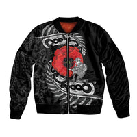 ANZAC Day Aotearoa Silver Fern Maori Personalised Bomber Jacket