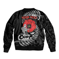 ANZAC Day Aotearoa Silver Fern Maori Personalised Bomber Jacket