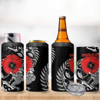 ANZAC Day Aotearoa Silver Fern Maori Personalised 4 in 1 Can Cooler Tumbler