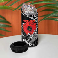 ANZAC Day Aotearoa Silver Fern Maori Personalised 4 in 1 Can Cooler Tumbler
