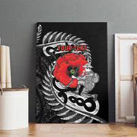 ANZAC Day Aotearoa Silver Fern Maori Personalised Canvas Wall Art