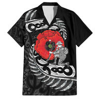 ANZAC Day Aotearoa Silver Fern Maori Personalised Family Matching Off Shoulder Short Dress and Hawaiian Shirt