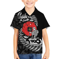 ANZAC Day Aotearoa Silver Fern Maori Personalised Kid Hawaiian Shirt
