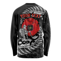 ANZAC Day Aotearoa Silver Fern Maori Personalised Long Sleeve Shirt LT9 - Polynesian Pride