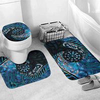 New Zealand Darts Personalised Bathroom Set Aotearoa Silver Fern Blue Papua Shell Spirit - Polynesian Pride