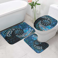 New Zealand Darts Personalised Bathroom Set Aotearoa Silver Fern Blue Papua Shell Spirit - Polynesian Pride