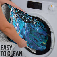 New Zealand Darts Personalised Bathroom Set Aotearoa Silver Fern Blue Papua Shell Spirit - Polynesian Pride