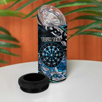 New Zealand Darts Personalised 4 in 1 Can Cooler Tumbler Aotearoa Silver Fern Blue Papua Shell Spirit